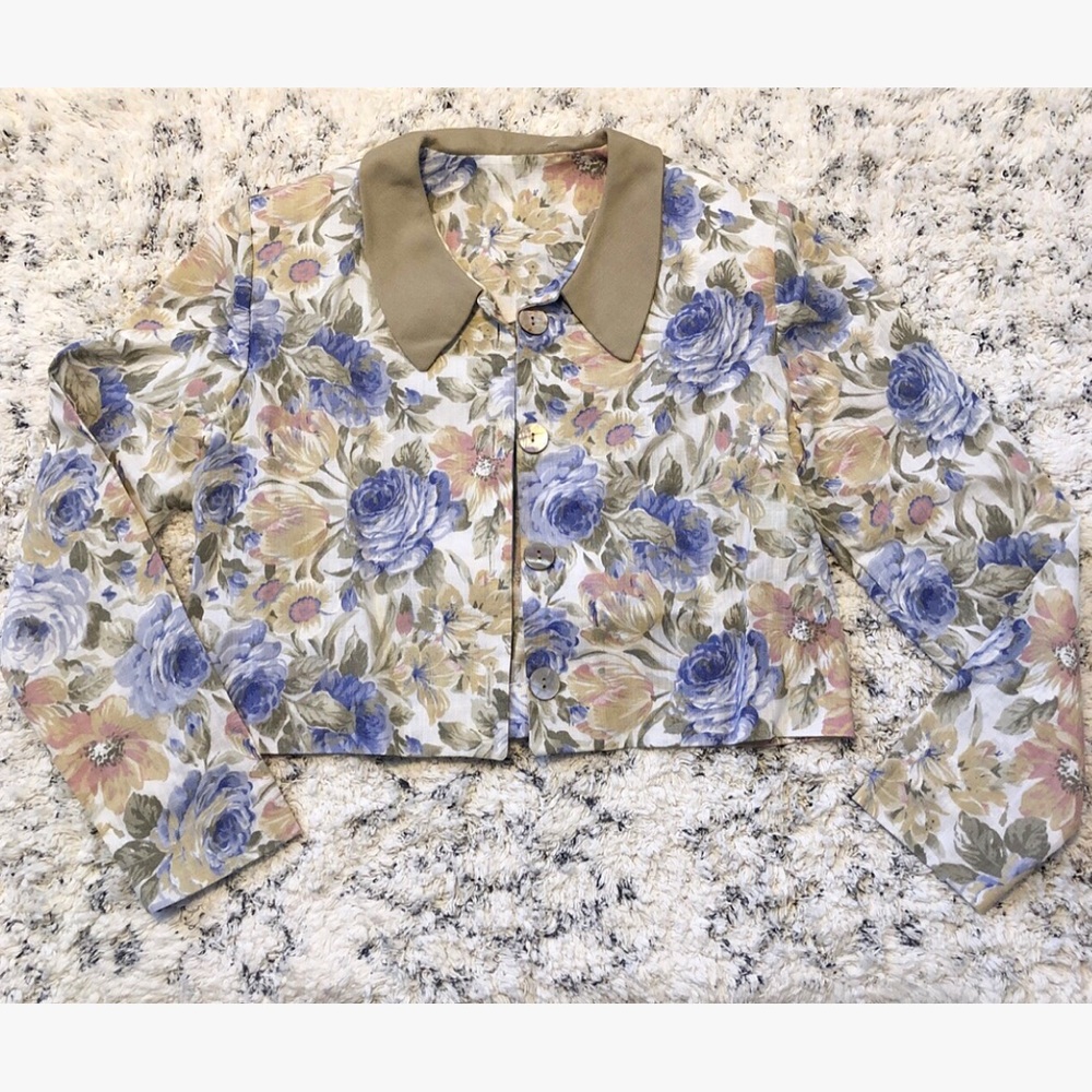 Vintage floral print blazer